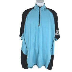 Tommy Bahama Island Active 1/2 Pullover Shirt Top XLT Blue Short Sleeve TP-3656